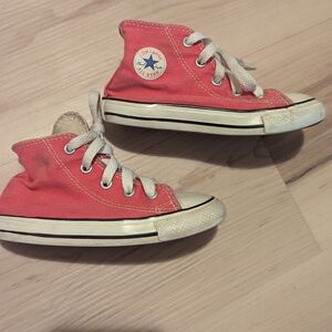 Converse Pink and White High-Top Sneakers